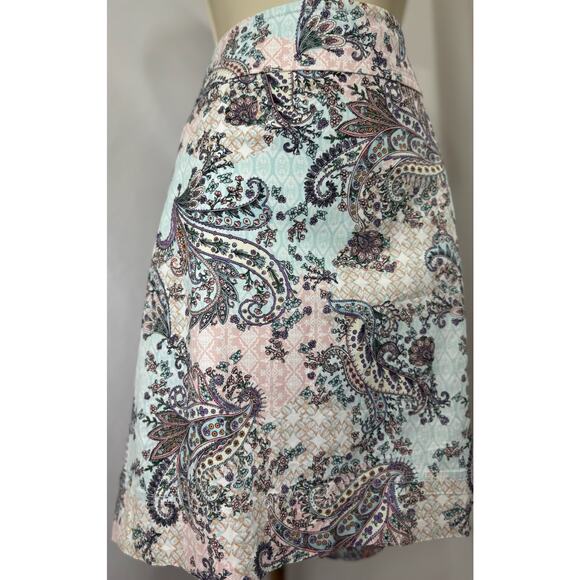 Talbots Women's Pastel Paisley Print Skirt - Size 10 - Picture 1 of 16